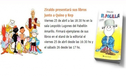 (25/04/2014) Ziraldo presentar sus libros junto a Quino y Rep