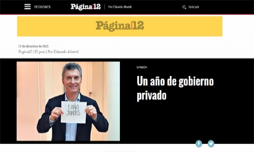 (12/12/2016) Plan Macri en la columna de Eduardo Aliverti en Pgina/12