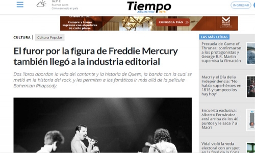 (10/03/2019) El furor por la figura de Freddie Mercury también llegó a la industria editorial