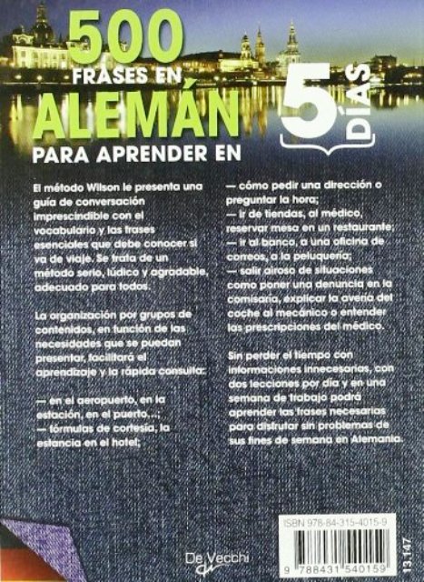 ALEMAN 500 FRASES PARA APRENDER EN 5 DIAS Y VIAJAR EL FIN DE SEMANA