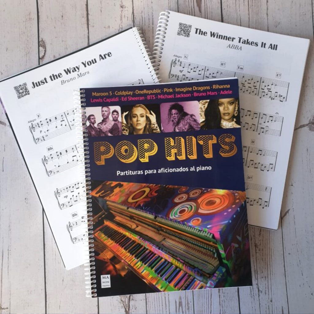 POP HITS . PARTITURAS PARA AFICIONADOS AL PIANO