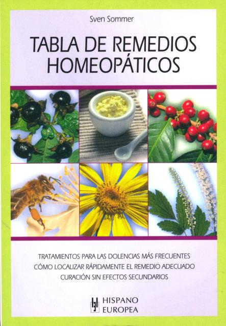 TABLA DE REMEDIOS HOMEOPATICOS