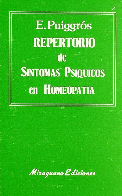 REPERTORIO DE SINTOMAS PSIQUICOS EN HOMEOPATIA