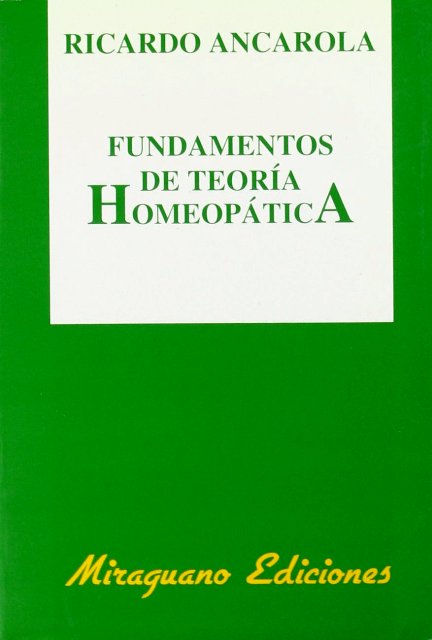 FUNDAMENTOS DE TEORIA HOMEOPATICA