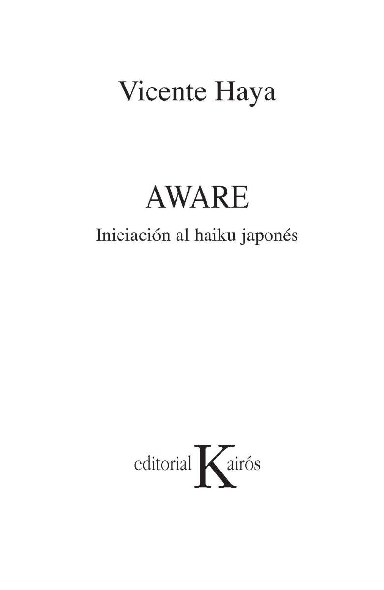 AWARE . INICIACION AL HAIKU JAPONES
