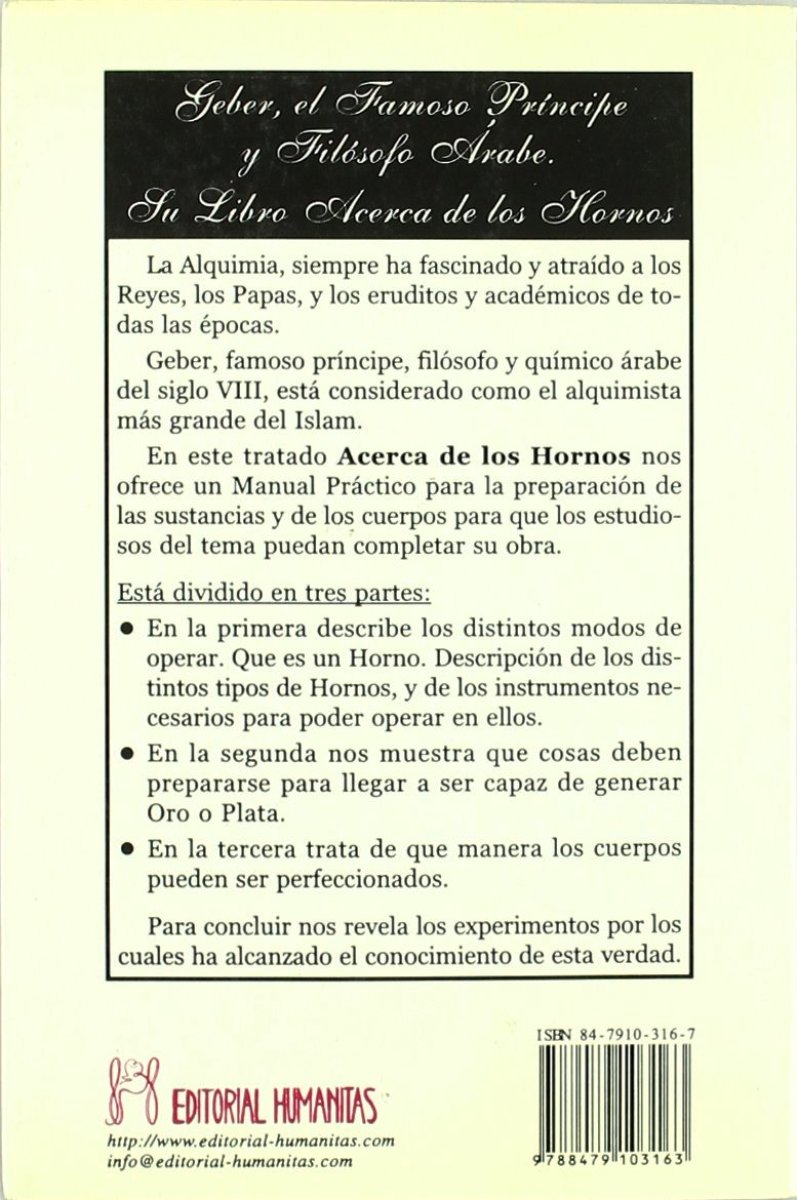 ACERCA DE LOS HORNOS . LAS OBRAS ALQUIMICAS DE GEBER