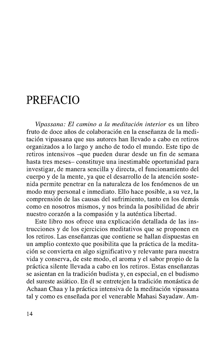 VIPASSANA . EL CAMINO PARA LA MEDITACION INTERIOR (ED.ARG.)