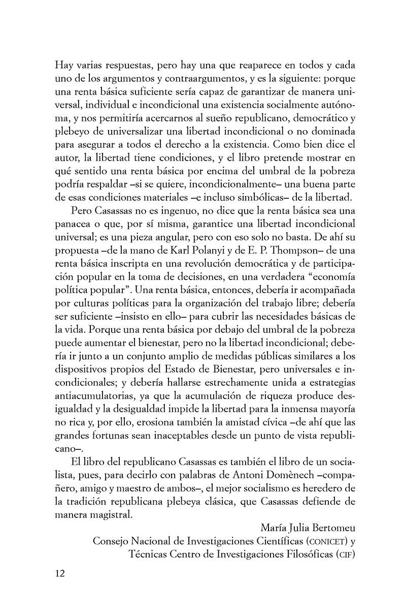 LIBERTAD INCONDICIONAL . EL DERECHO A LA RENTA BASICA UNIVERSAL