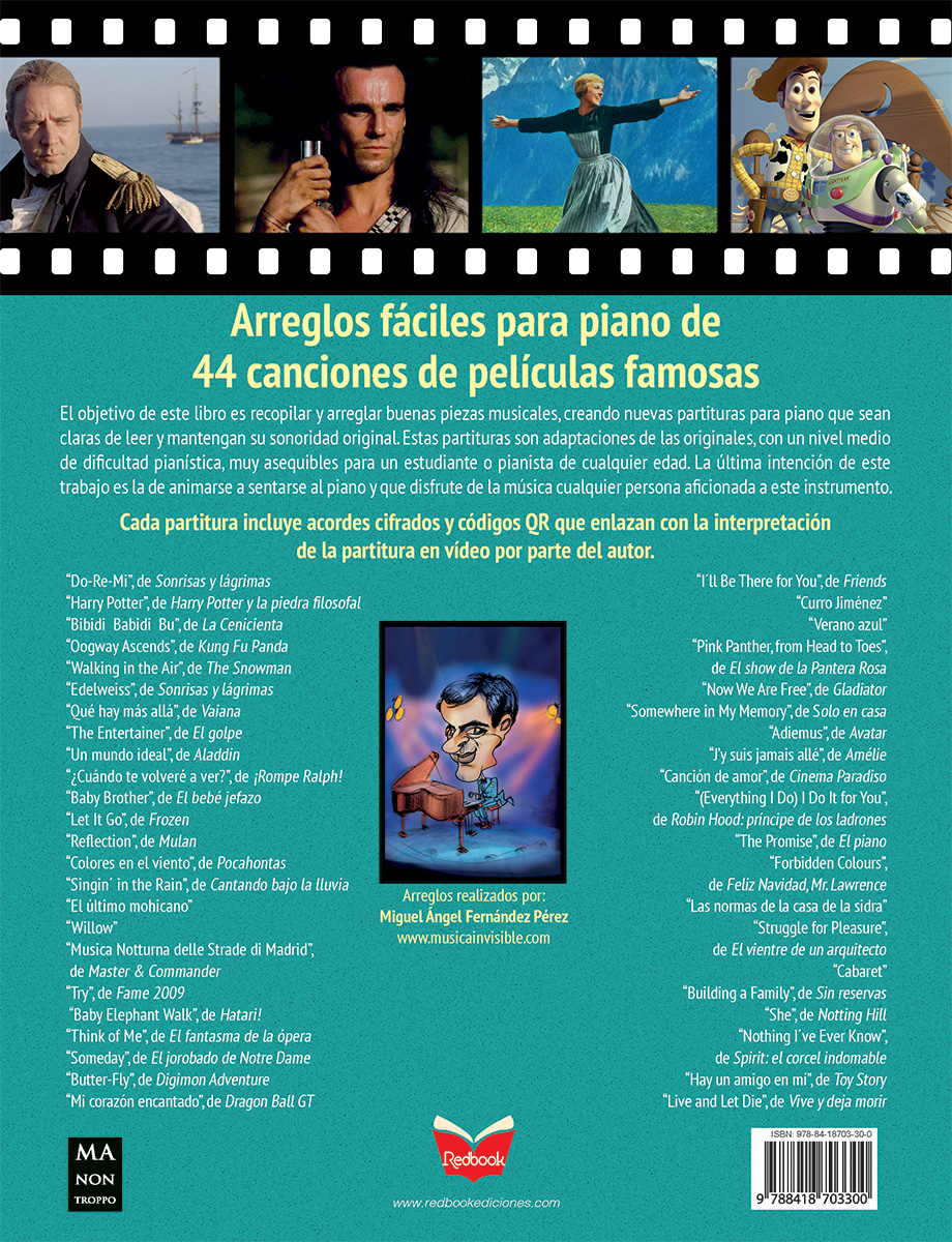MUSICA DE CINE 2 . PARTITURAS PARA AFICIONADOS AL PIANO CON ACORDES