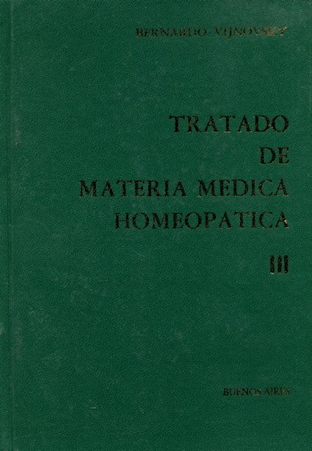 TRATADO MATERIA MEDICA HOMEOPATICA X 3 TOMOS