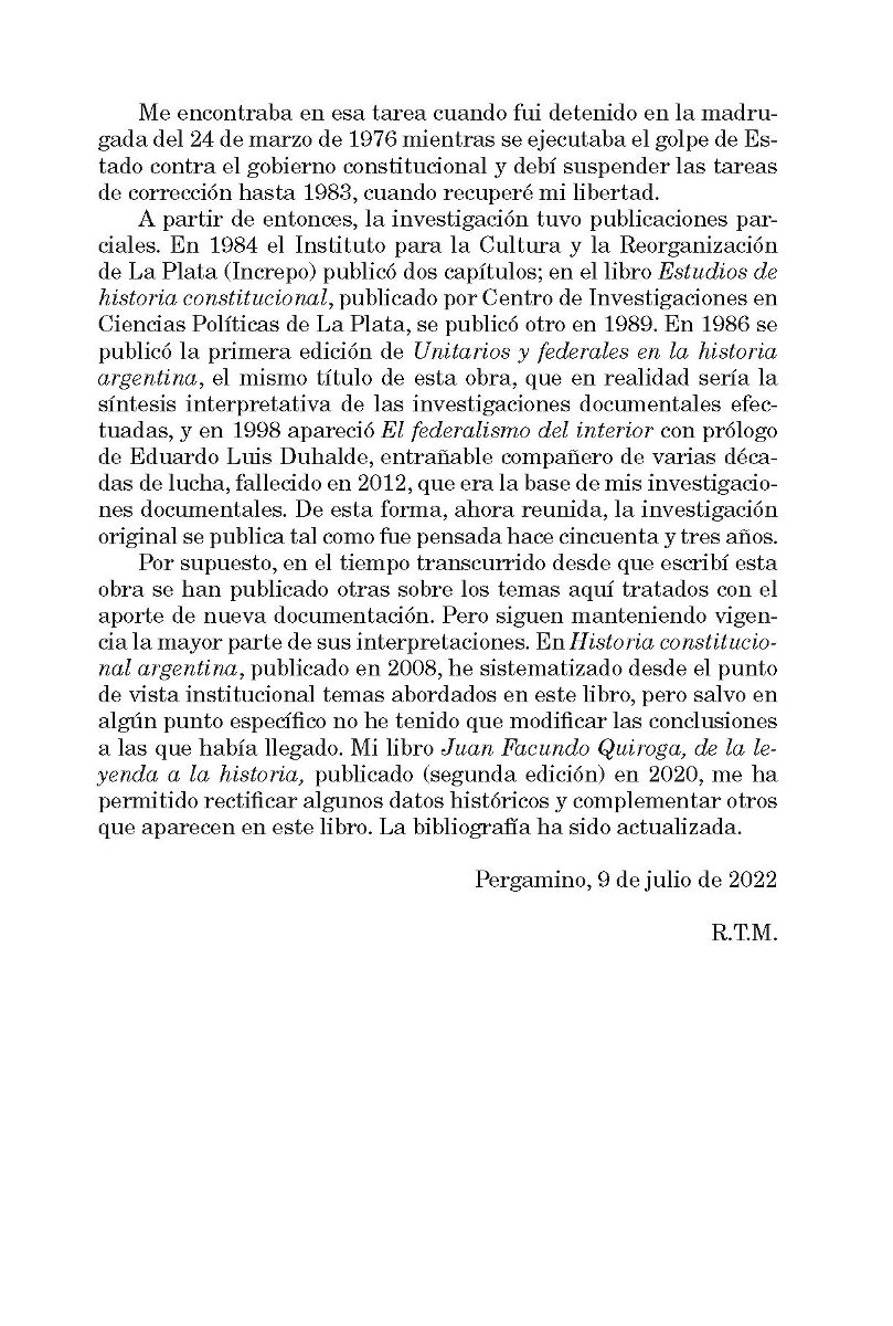 UNITARIOS Y FEDERALES EN LA HISTORIA ARGENTINA