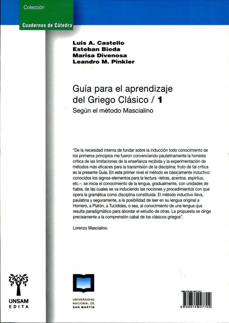 GUIA PARA EL APRENDIZAJE DEL GRIEGO CLASICO / 1