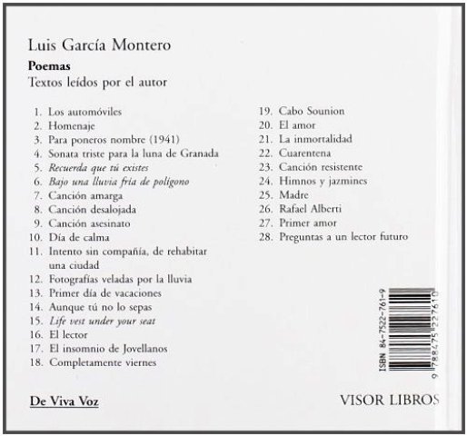 POEMAS ( GARCIA MONTERO ) (C/ CD)